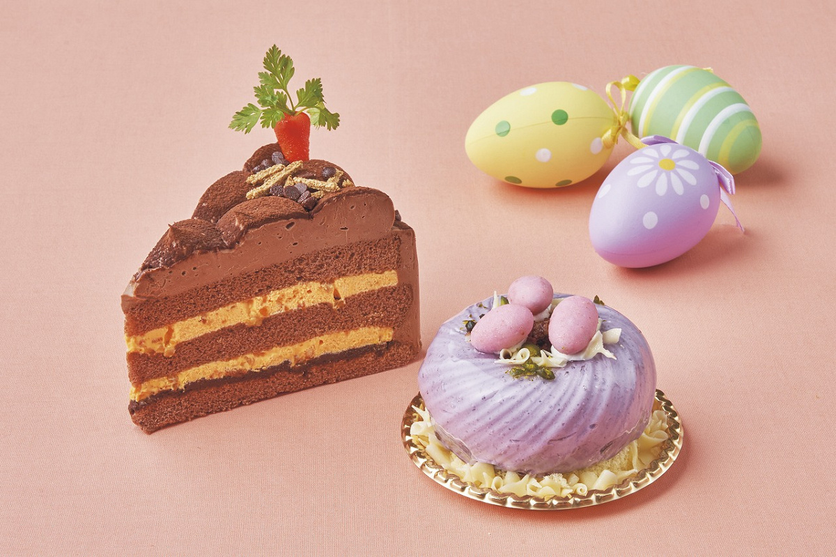 ニンジン畑？！のチョコレートケーキ（左）イースター・エッグ