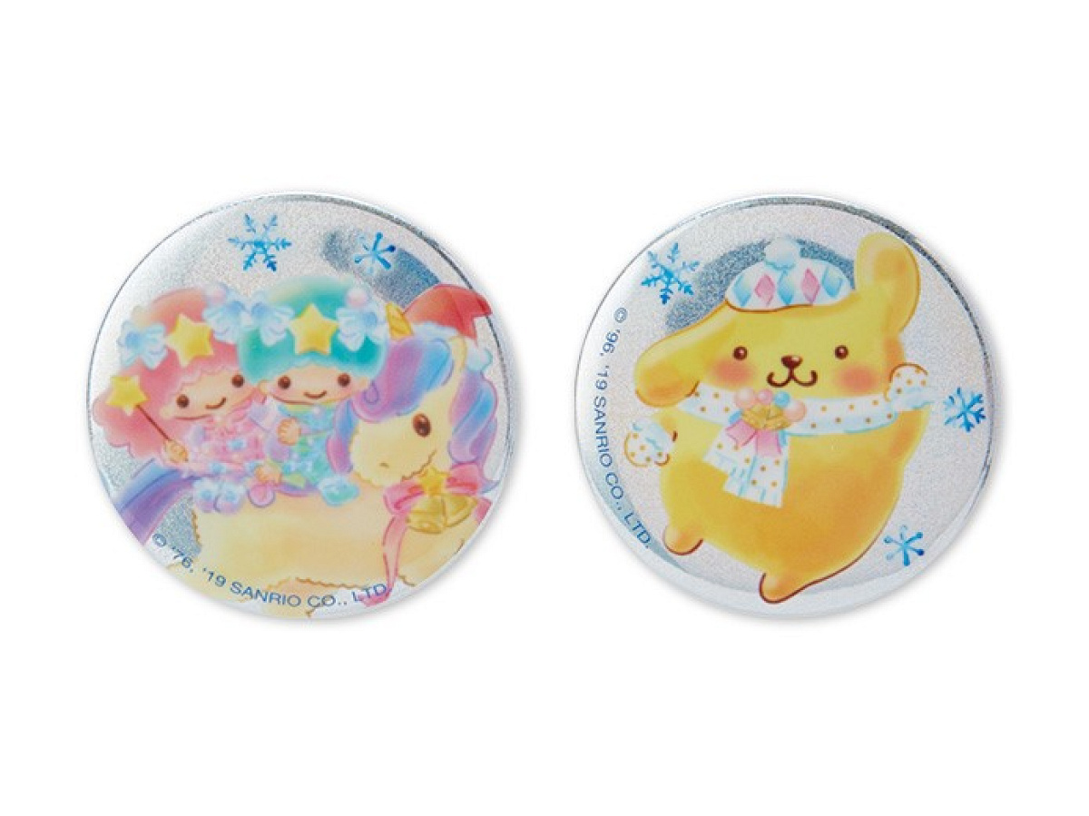 ポムポムプリン クリスマス 缶バッジ クリスマスグッズ 缶バッジ リトルツインスターズ ポムポムプリン