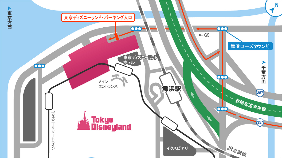 ディズニーランド駐車場の地図