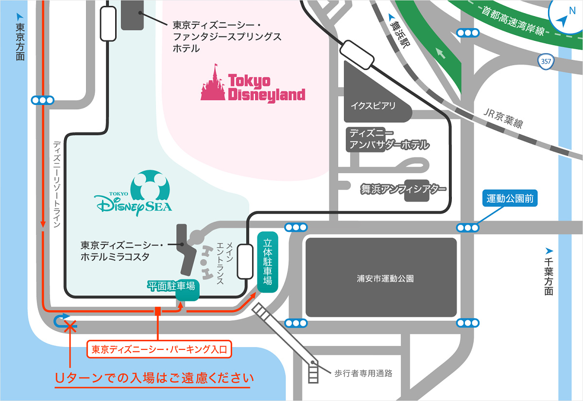 ディズニーシー駐車場の地図