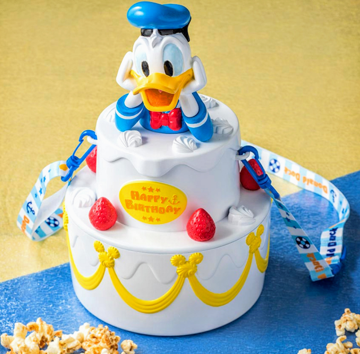 DISNEY RESORT　ディズニーリゾート　ドナルド　パッピーバースディー限定ポップコーンバスケット ピーナッツドナルドにチップ＆デールのフィギュアが精巧すぎる新