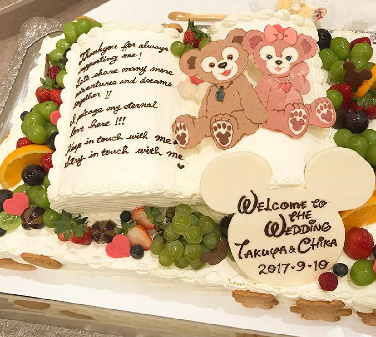 ダッフィー&シェリーメイのウェディングケーキ| キャステル | CASTEL