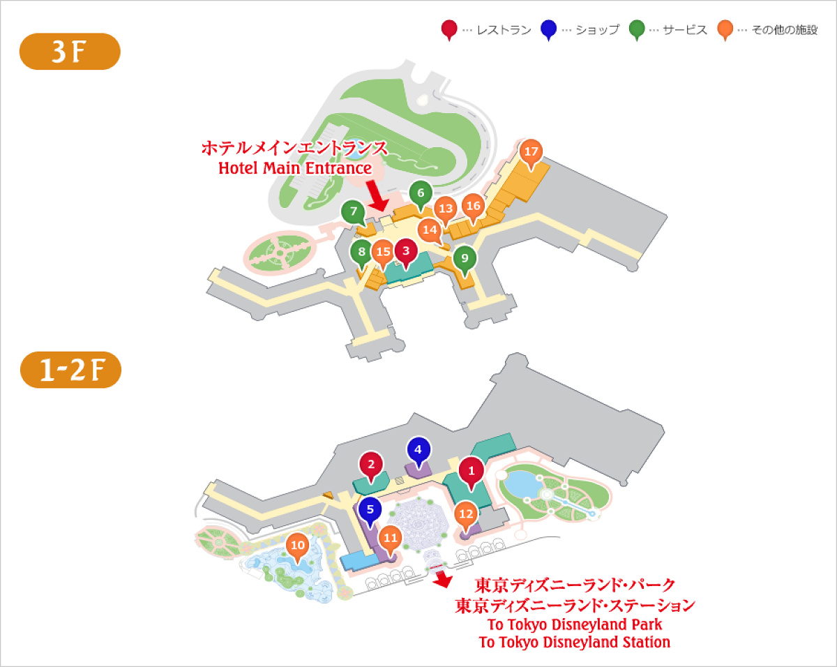 東京ディズニーランドホテルの館内マップ| キャステル | CASTEL