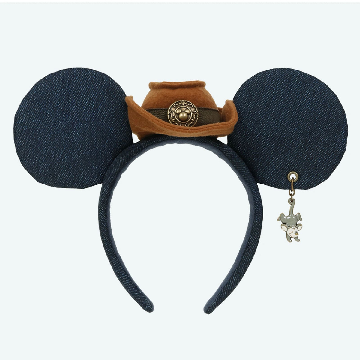 オポッサムチャーム付きのミッキーマウスのデニムカチューシャ