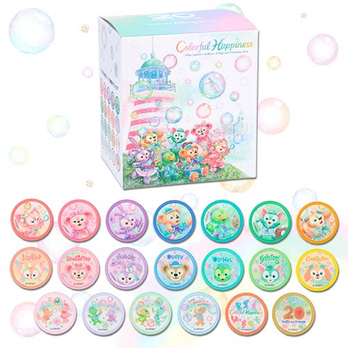ダッフィー&フレンズ20周年 カラフルハピネス ワッペンコンプリートBOX ワッペンセット(ダッフィー20周年カラフルハピネスグッズ)| キャステル