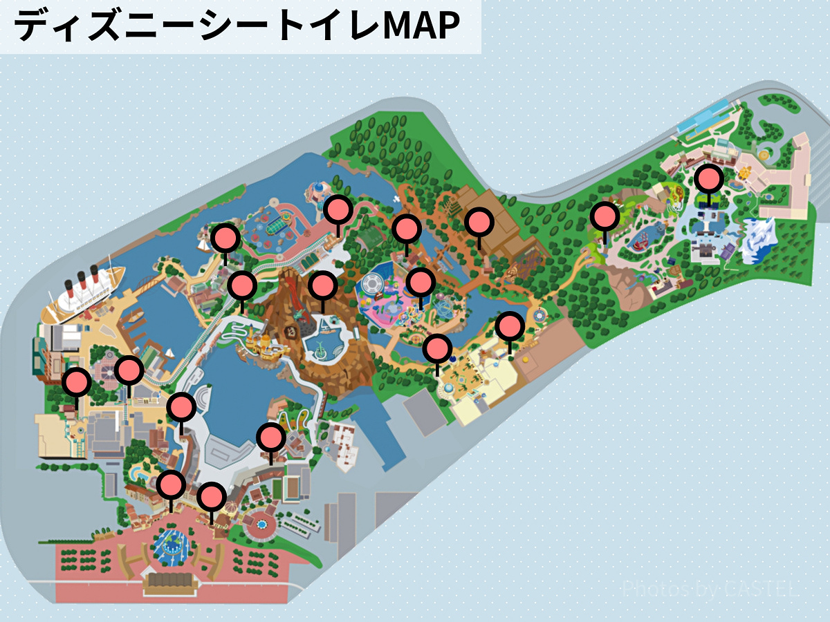 ディズニーシーのトイレマップ