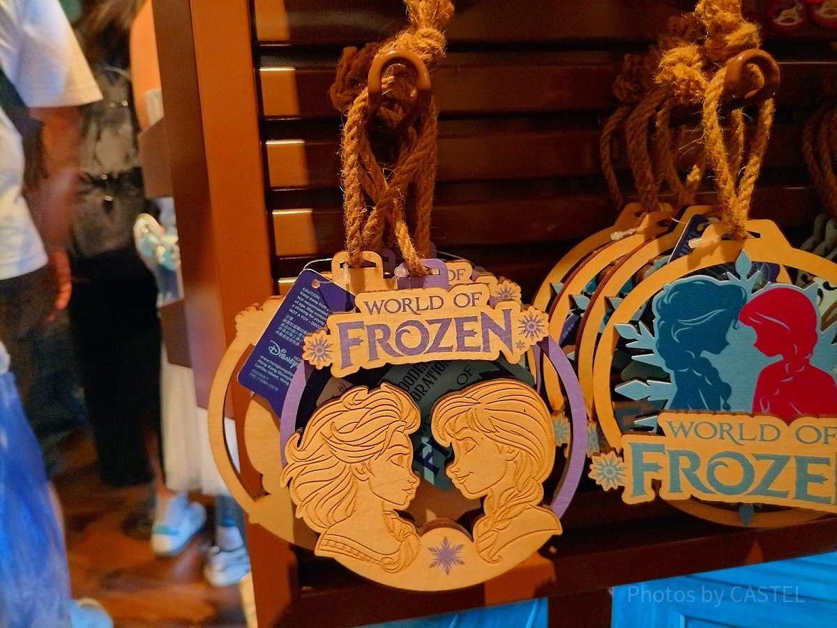 香港ディズニーアナ雪グッズ：木彫りの壁飾り（アナ＆エルサ