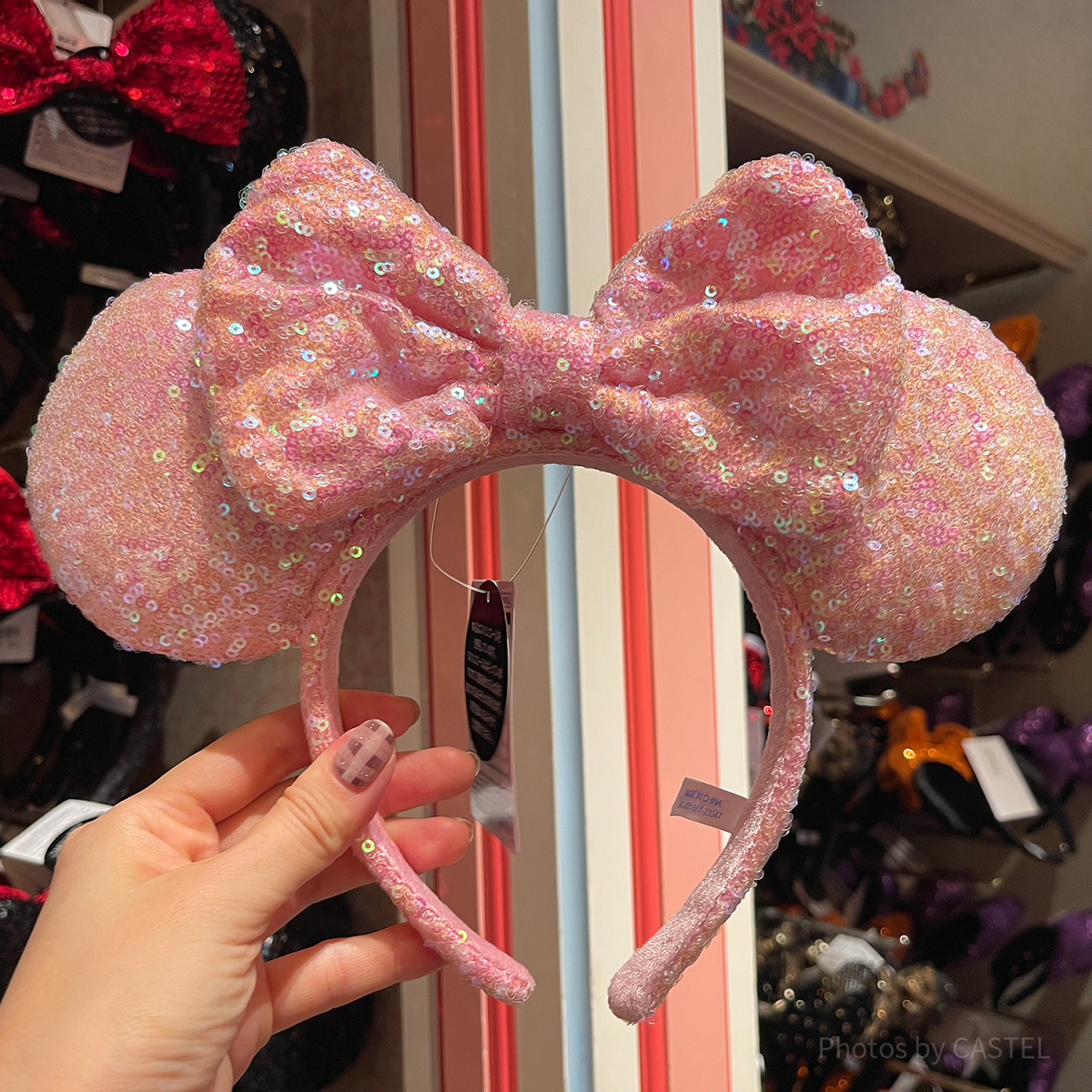 ミニースパンコールカチューシャ（オーロラピンク）| キャステル