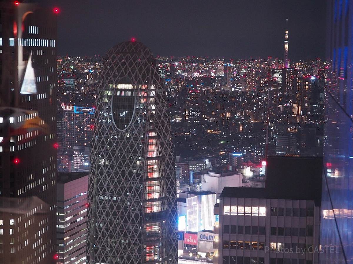 北側からの夜景。右手に東京スカイツリーが見えます