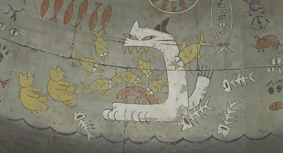 ムタの伝説を描いた壁画