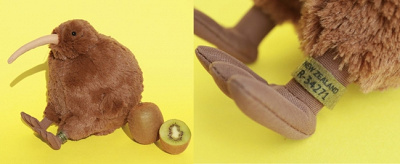 キーウィを忠実に再現したぬいぐるみ