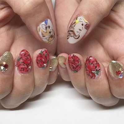 ディズニー】美女と野獣ネイルまとめ！ベルや薔薇モチーフのディズニー