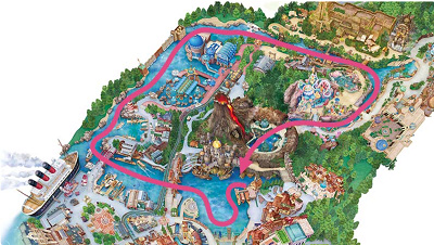 ダッフィー＆フレンズのカラフルハピネスジャーニーのルートマップ