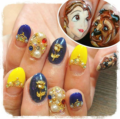 宝石箱×手書きアートネイル