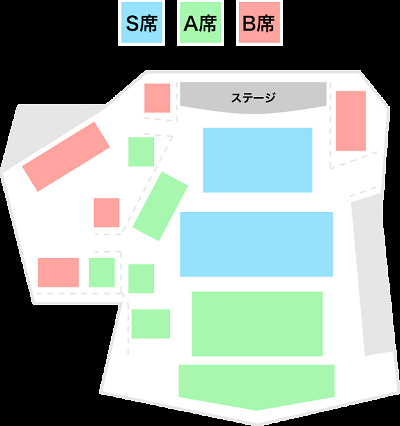 ミッキーのレインボー・ルアウの座席