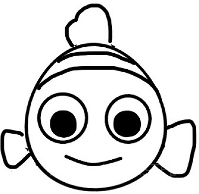 目やヒレも少し修正して完成！色を塗ればよりニモらしくなります