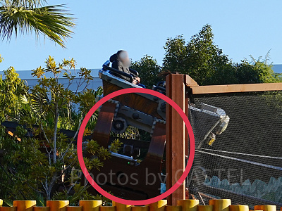 トロッコを支えるアームのような装置（ドンキーコングのクレイジー・トロッコ）