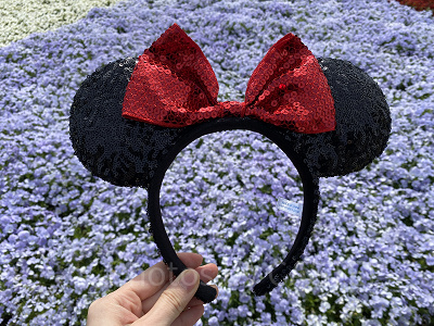 ブラック×レッドスパンコールカチューシャ