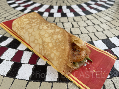 カフェ・オーリンズのケイジャンシュリンプクレープ（500円）