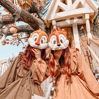 チップとデールのファンキャップコーデ