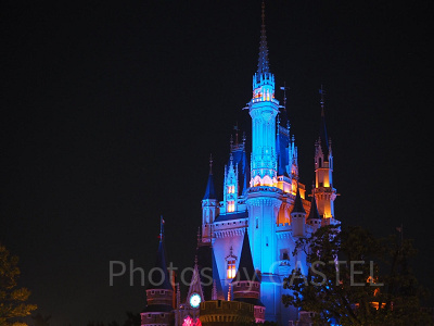 シンデレラ城のライトアップ