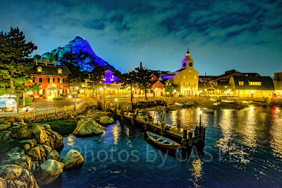 ディズニーシー夜景おすすめスポット：ケープコッドの街並み