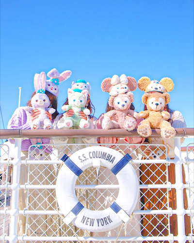 ダッフィーのキャップコーデ