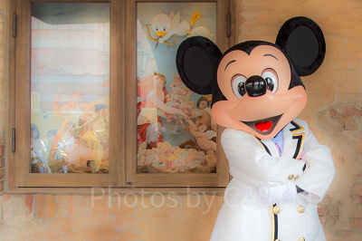 ミッキーとのグリーティング（ニコン一眼レフカメラ使用）