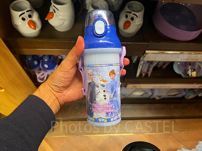 香港ディズニーアナ雪グッズ：アナとエルサ、オラフの水筒
