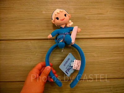 香港ディズニーアナ雪グッズ：エルサの刺繍ぬいぐるみカチューシャ