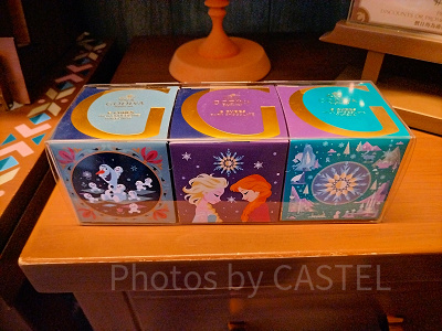 香港ディズニーアナ雪グッズ：【GODIVAコラボ】箱型チョコレートセット（ダーク／ヘーゼルナッツ／抹茶）