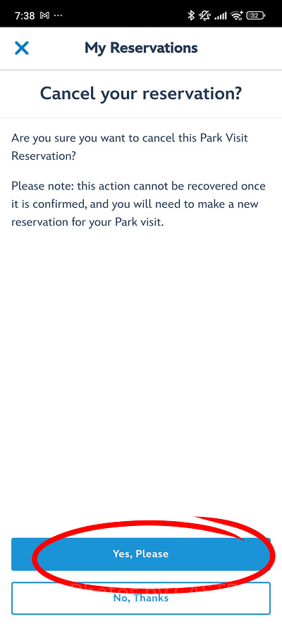 香港ディズニー入園予約：キャンセルしたい場合