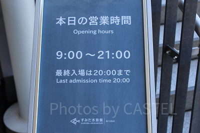 営業時間は特別なイベントがない限り通年変わりません