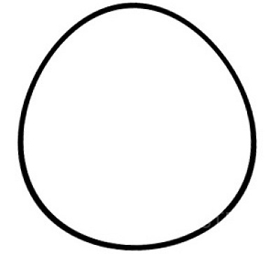 お絵かきソフトでかいてみました。卵型がきれいにかけます