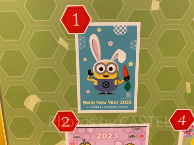 ミニオンの2023年版年賀状（縦）