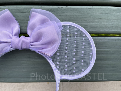 ミニーリボンチュールカチューシャ（パープル）