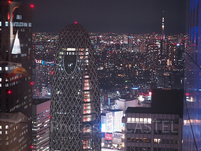 北側からの夜景。右手に東京スカイツリーが見えます