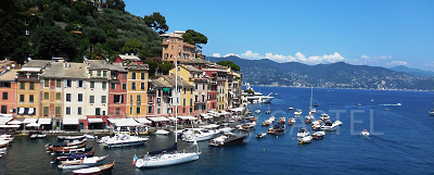 ポルトフィーノの港と建物