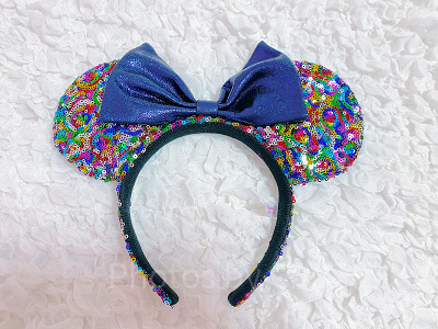 スパンコールカチューシャ　ブラック