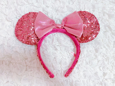 スパンコールカチューシャ　ピンク