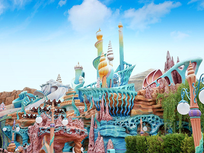 ディズニーシーの中で一番ファンタジーに溢れているマーメードラグーンの景色