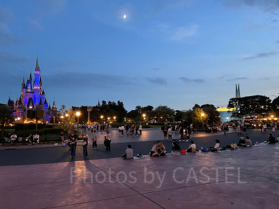 エレクトリカルパレードのパレード待ち　18時30分時点