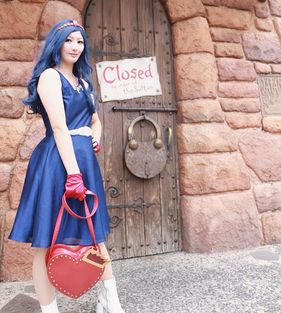 割引き ディセンダント イヴィ 青ドレス ロングスカート