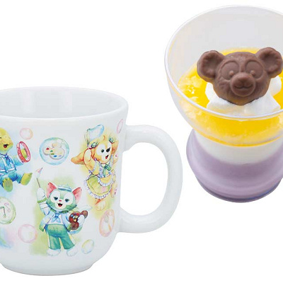 ブルーベリーのミルクプリン＆チーズムース、スーベニアカップ付き