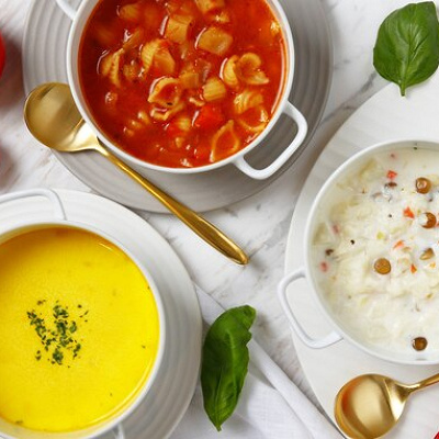 朝食メニューのスープ