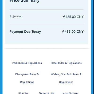 重要事項にチェックを入れ値段を確認して 次へ”Continue”をクリック