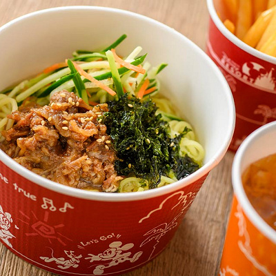 牛カルビと韓国のりの冷やし麺（塩レモン）