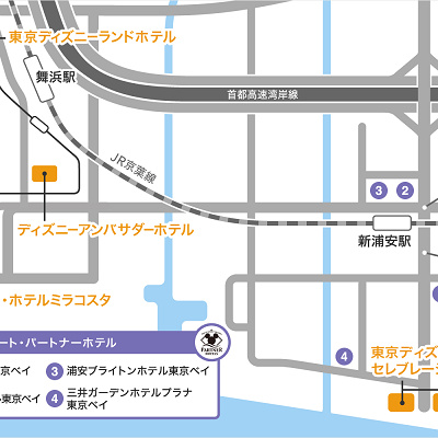 ディズニー周辺ホテルマップ