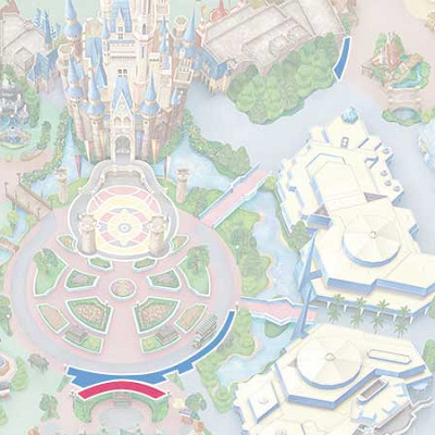 「ディズニー・クリスマス・ストーリーズ」のDPA鑑賞エリア（青色部分）