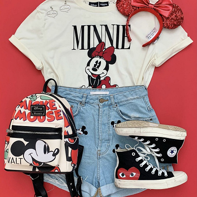 ディズニーTシャツコーデ①